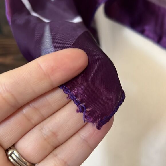 ROMA Beautiful Sheer Purple lavander Tulips Polyester Scarf 38x38 - Picture 8 of 10